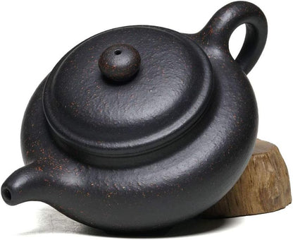 Yxhupot Teapot 8.6oz Chinese Yixing Genuine Black Clay Zisha Classics Pot Infusers Tea