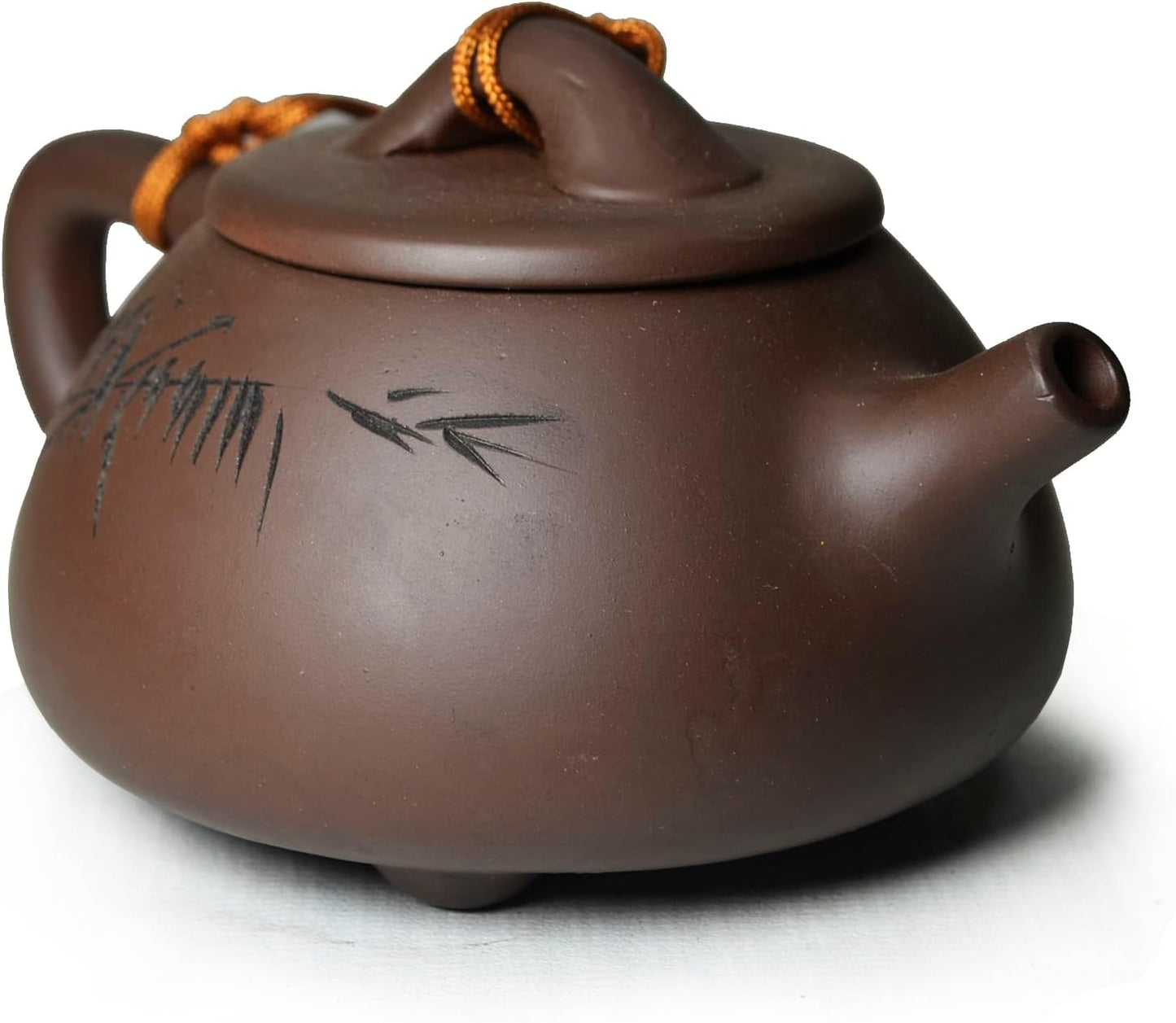 Teapot 210ml Chinese Gongfu ShiPiao Stone Style Zisha Zini Pots for Loose Tea Engraved Picture Text