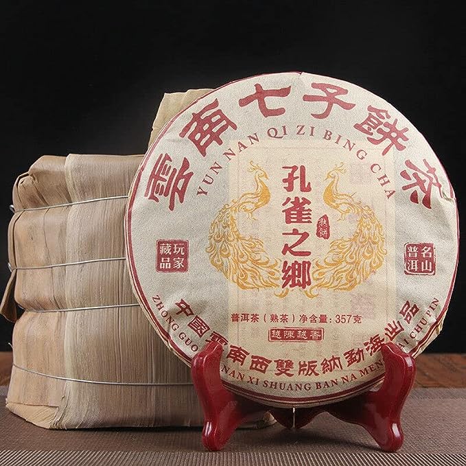 Kong Que Zhi Xiang Puerh Tea Chinese Tea Premium Ripe Tea Yunnan Pu'er Tea 357g
