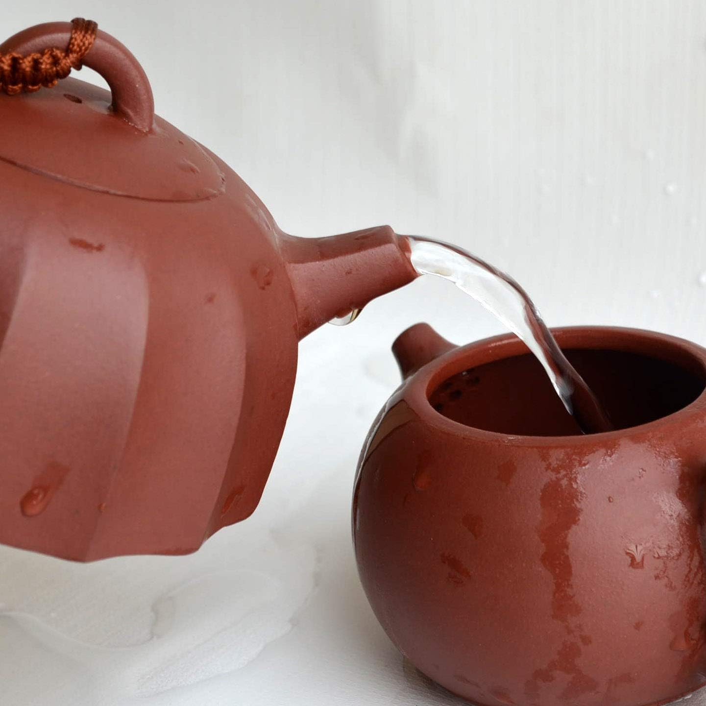 Teapot 9oz Chinese Yixing Handmade Zisha Clay Tea Soak Pot (A pot)