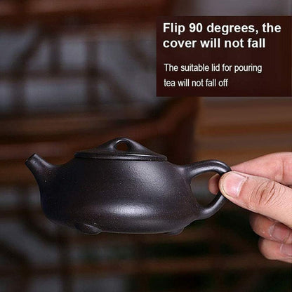 Teapot ChineseZisha Genuine Black Zini Clay Shipiao Infusers Loose Tea (Pot black jingang)