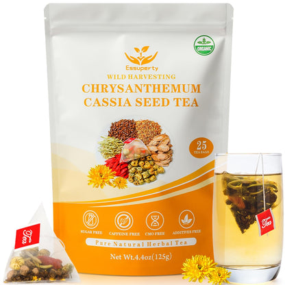 Essuperty- Rose Pu 'er Tea, Rose Puerh Tea Bags, Eco-Conscious Tea Bags, Caffeinated, All Natural Ingredients