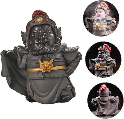 RORPOIR Changing Face Zhang Guan Yu Statue Guan Gong Collectible Figurine Sculpture The Office Desk Decor Office Desk Decorations Chinese Decor Tea Tray Decor Figure Resin Tea Pet Pet