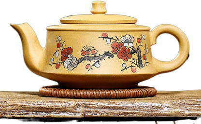 240ml Zisha Teapot Plum Blossom Teapot Chinese Tea Ceremony Pu'er Tea Tea Set Pot Drinking Crafts