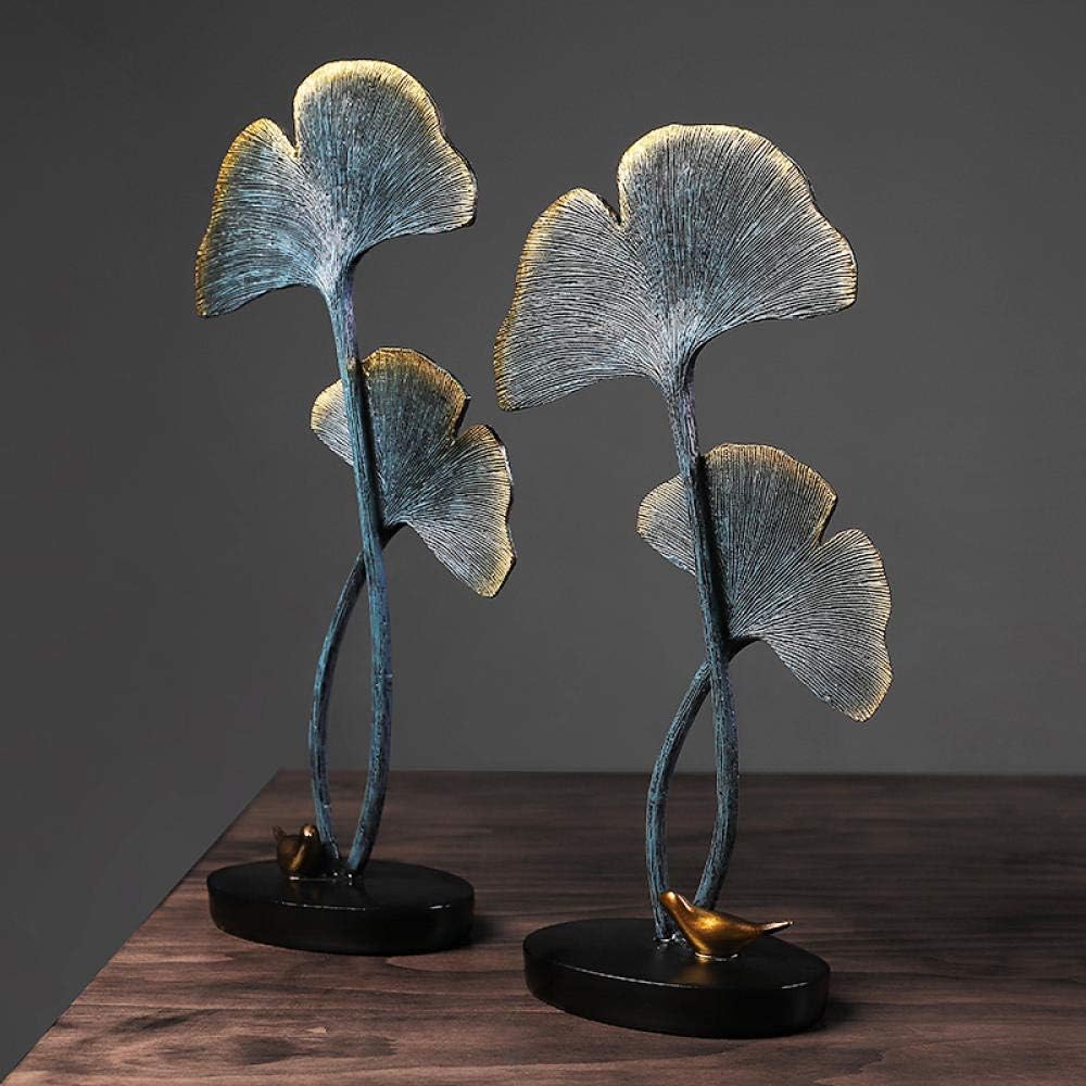 Sculptures Statues for Home Decor Retro Ginkgo Leaf Resin Sculpture Decoration Desktop Crafts Creative Home Decoration Cabinet Decoration