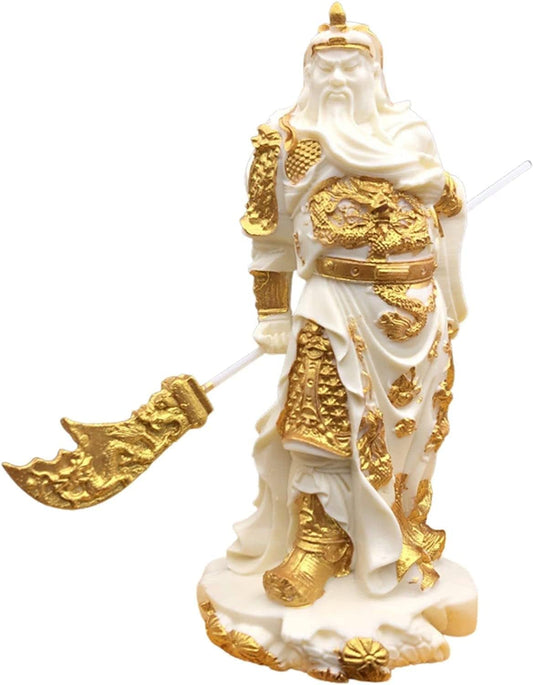 Metal Ornament Figurine,Art Sculpture, Art Statue Guan Yu Statue Chinese Hero Warrior Guan Gong Statue Figurine Sculpture God Of Fortune God Of Wealth Home Officeation Feng Shui Gifts (Color : B) ( Co