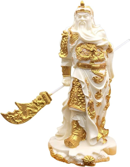 Metal Ornament Figurine,Art Sculpture, Art Statue Guan Yu Statue Chinese Hero Warrior Guan Gong Statue Figurine Sculpture God Of Fortune God Of Wealth Home Officeation Feng Shui Gifts (Color : B) ( Co