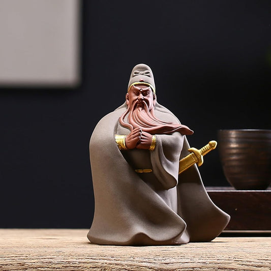 BENKA Guan Yu Statue, Guan Di, Guan Gong Statue, Justice Guardian God Figure for Health and Wealth, Chinese Fengshui Tea Pet Figure, Good Luck Gift