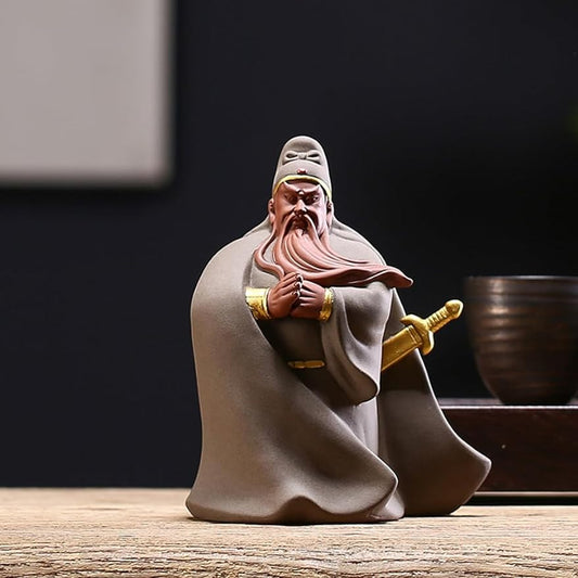 BENKA Guan Yu Statue, Guan Di, Guan Gong Statue, Justice Guardian God Figure for Health and Wealth, Chinese Fengshui Tea Pet Figure, Good Luck Gift