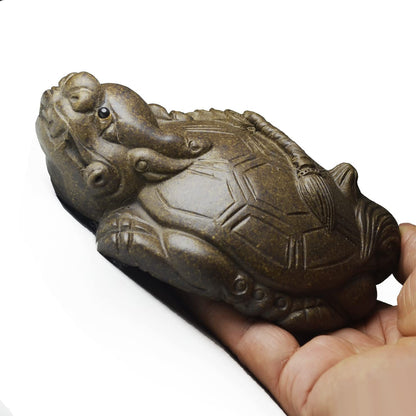 Chinese Dragon Turtle Tea Decoration Zisha Auspiciousness Lucky Well Fengshui Wealth (Pixiu Piyao)