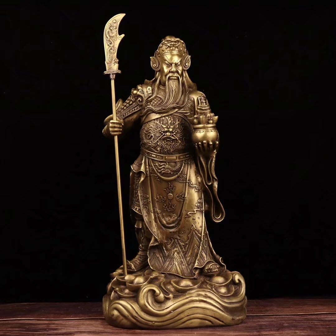 ZHONNA Guan Gong The God of Wealth Bronze Statue of Guan Yu The Chinese god of war attracts Wealth and feng Shui Gifts