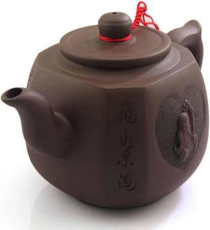 500ml Chinese Yixing god of longevity Handmade Purple clay Pottery Zisha Teapot