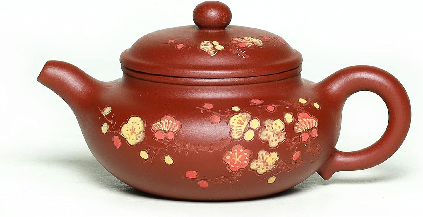 SILINE Zisha Teapot 10 Oz/300cc,Chinese Yixing Green Clay Handmade Teapot,Brew Filter Kung Fu Loose Leaf Tea Maker