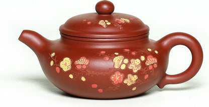 SILINE Zisha Teapot 10 Oz/300cc,Chinese Yixing Green Clay Handmade Teapot,Brew Filter Kung Fu Loose Leaf Tea Maker