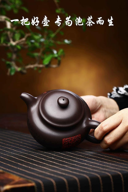 Handmade Zisha Teapot, Chinese Yixing Purple Clay Tea Pot 310cc,Chinese Kungfu Brew Infuser Loose Leaf Tea