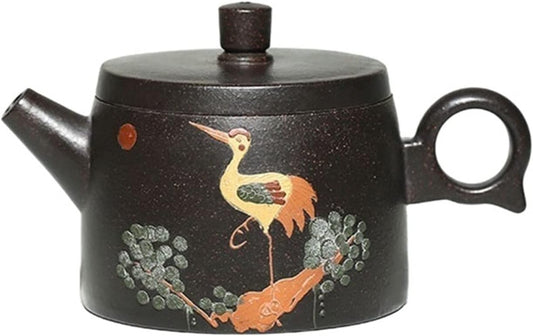 Teapot 180ML Small Single Teapot Handmade Zisha Teapot Delicate Crane Pattern Kung Fu Teapot Durable Tea Maker Tea Kettle