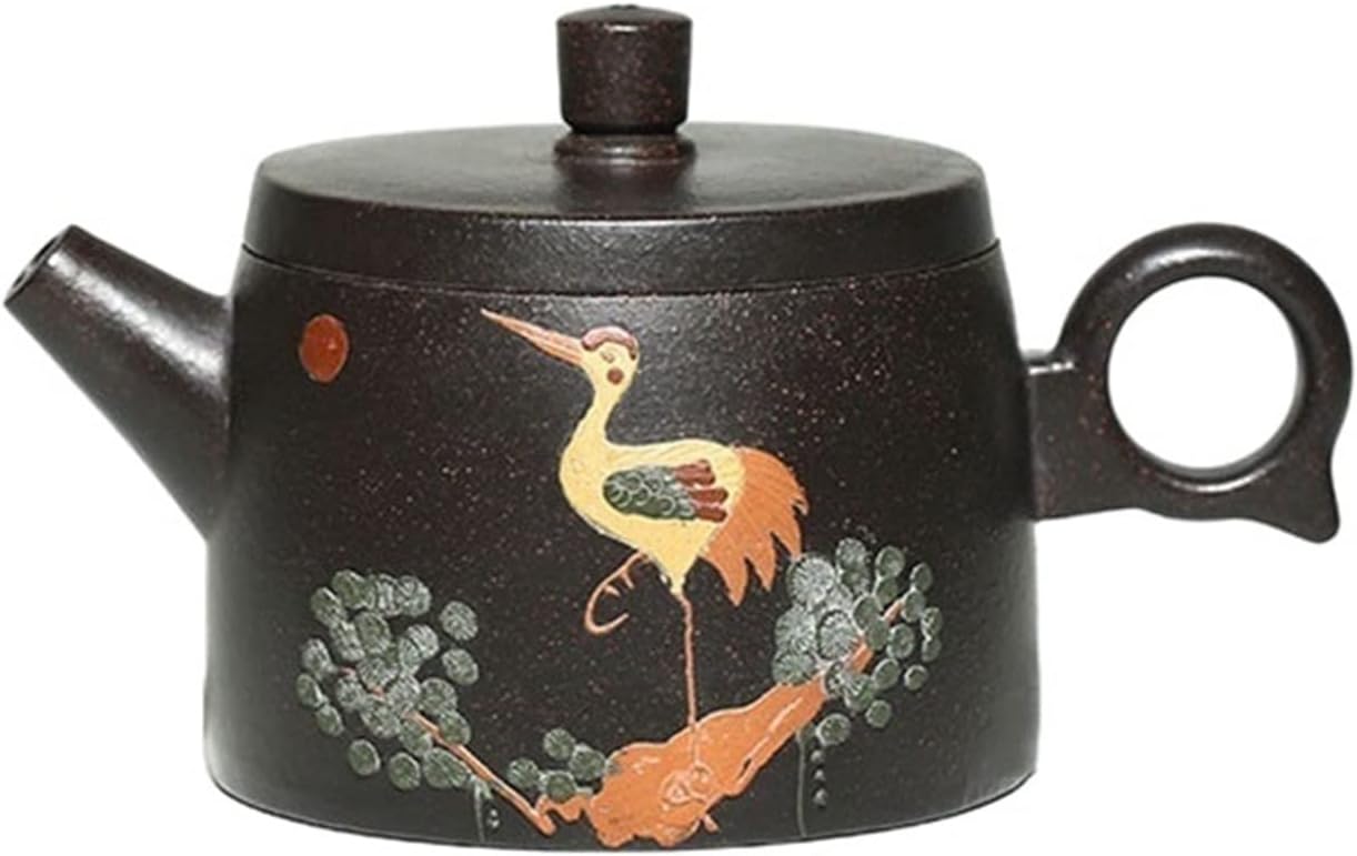 Tea Kettle 180ML Small Single Teapot Handmade Zisha Teapot Delicate Crane Pattern Kung Fu Teapot Durable Tea Maker Loose Leaf Tea Maker
