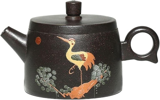 Teapot 180ML Small Single Teapot Handmade Zisha Teapot Delicate Crane Pattern Kung Fu Teapot Durable Tea Maker Tea Kettle