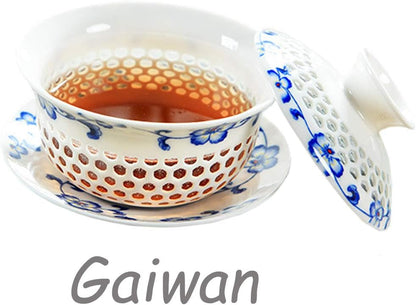 Chinese Yixing Zisha Kungfu Gaiwan Tea Set (Comprised of 3-piece Gaiwan, Tea Tray and 4 Tea Cups)