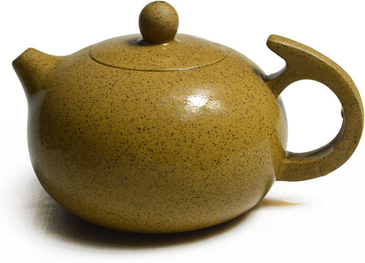 Yixing Teapot 8oz Chinese Zisha Tea Xishi Pots Natural Zini Yellow Mud (Black + yellow)