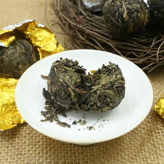 Tuocha Shen Puer Hand Made Dragon Pearl Yiwu Old Tree Materials Raw Puerh (500g)