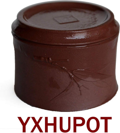 YXHUPOT 2pcs Teacup 80ml Chinese Yixing Clay Zisha Cup Anaglyph bamboo (Dark purple)