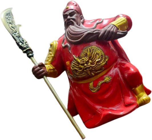 Tofficu 1pc Ornaments Feng Shui Guan Yu Guan Gong Warlord Statue Kwan Kung Statue Shen Statue 2022 New Office Decore Chic Pretty Decoration Model God of Wealth Dining Table Ceramics