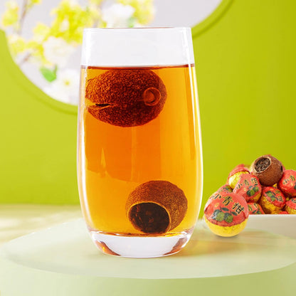 Puer Tea, 65g Chinese Pu Erh Tea with Pure Plant Of Ingredient Pu Erh Small Green Orange with Rich Organic Matter for Daily Office Teahouse Drinking
