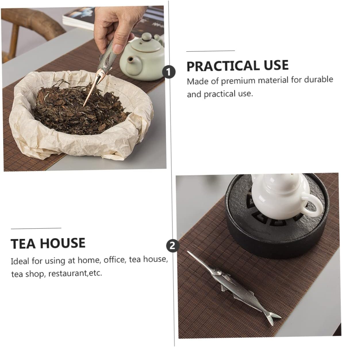 SAFIGLE 2 Pcs Pu-erh Tea and Tea Cake Divider Ice Pick Heavy Duty Portable Ice Pick Chinese Tea Pu Erh Tea Bartender Ice Pick Tea Cake Pick Household Iron Ice Skates