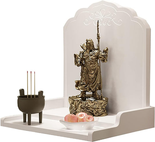 MGIRT Buddhist Altar Cabinet,Mini Buddhist Altar,Altar Cabinet Buddha Statue,Fortune Guanyin Buddha Statue Holder (L,D)