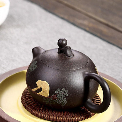 Yixing Zisha Tea Pot Marked Xishi Pot Monkey Statue Chinese Kungfu Tea Pot