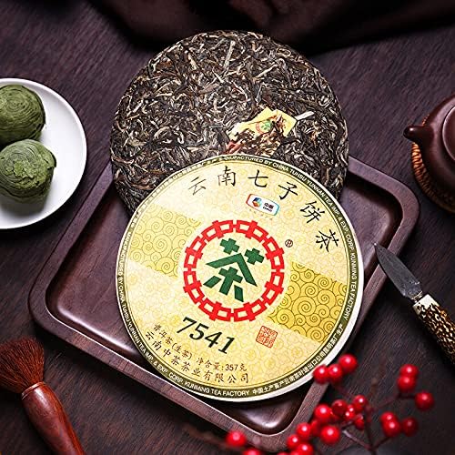 ONWILLTEA - 12.6oz Classic Raw Pu-erh Tea 7541, Aged Fermented Puerh Tea Cake, Chinese Sheng Pu'er Tea Black Tea 357g