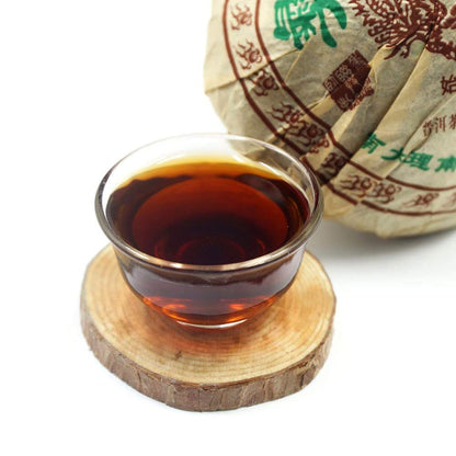 FullChea - Health Chinese Tea Shu Puerh Tuo Cha - Tulin Phoenix 2009 Ripe Pu-erh Aged Black Tea - Pu Erh Tea Loose Leaf - Pu Erh Mushroom Tuocha - Aids Digestion - 8.8 oz / 250g