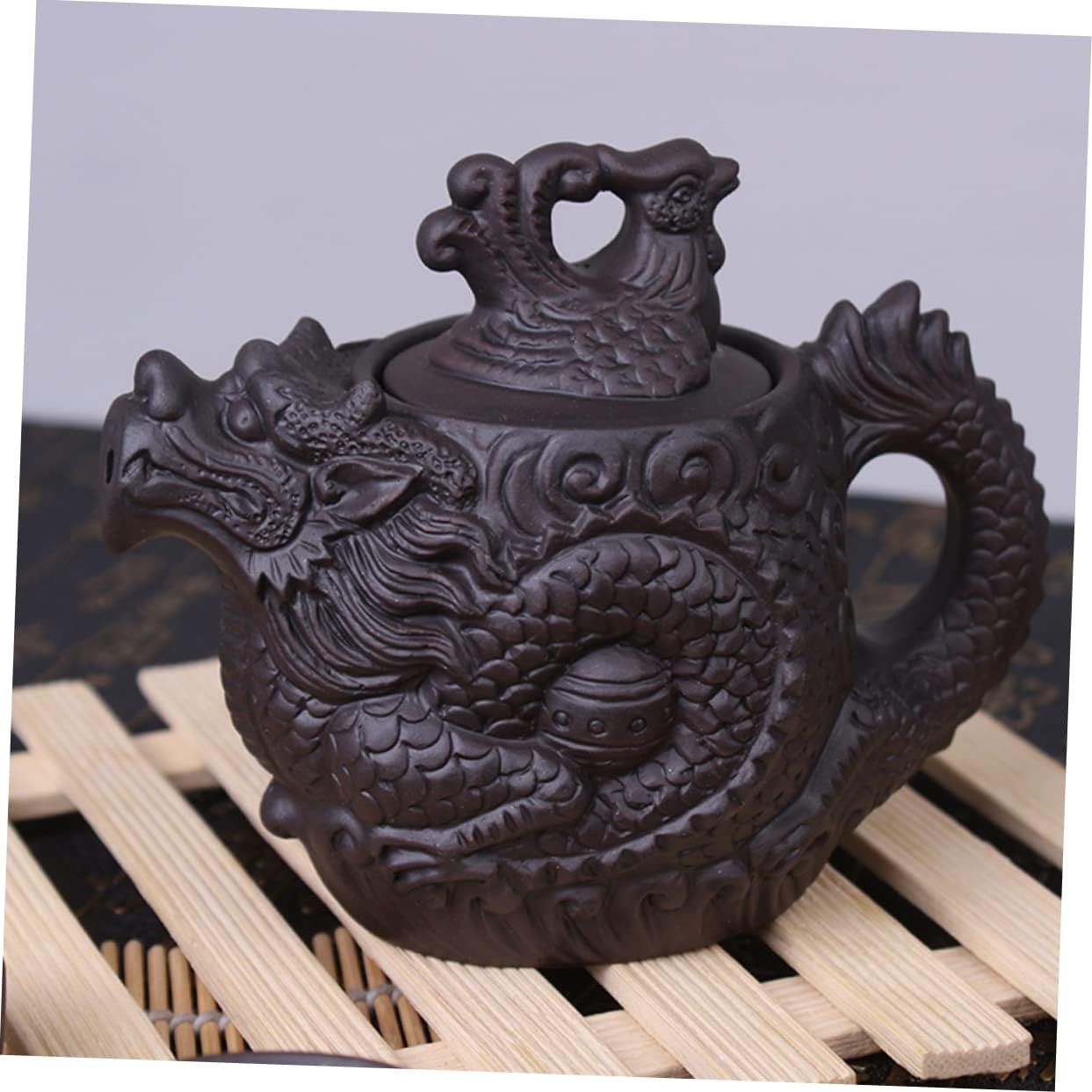 LIFKOME 2pcs Dragon Phoenix Purple Clay Teapot Purple Clay Tea Pot Zisha Teapot Brass Teapot Cast Iron Teapot