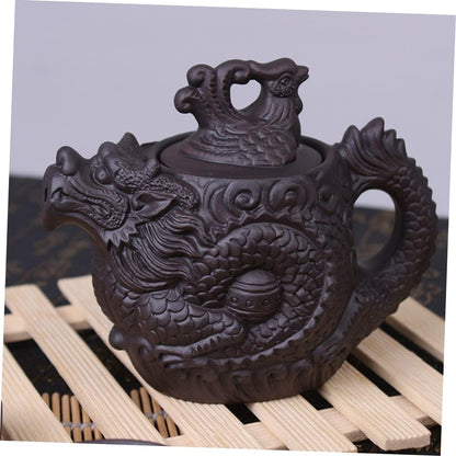 LIFKOME 2pcs Dragon Phoenix Purple Clay Teapot Purple Clay Tea Pot Zisha Teapot Brass Teapot Cast Iron Teapot