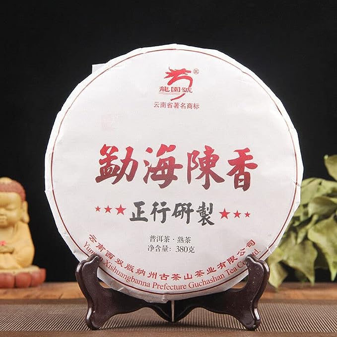 Chinese Cooked Pu-erh Gift Tea Black Tea Menghai Big Tree Pu'er Tea Cake 380g