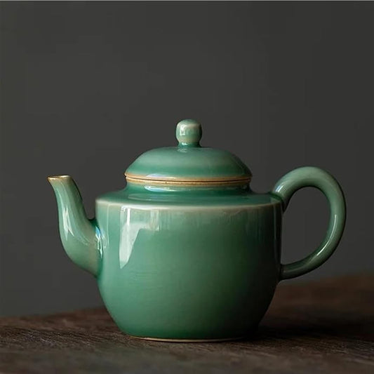Afternoon Tea Set 125ml Celadon Ceramic Teapot Handmade Tea Maker Small Tea Pot With Filter Hole Household Single Tea Set For Adults