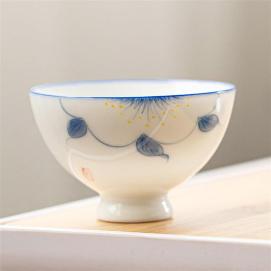HMLTD Chinese/Japanese Tea Set Hand-Painted Ceramic Tea Cup White Ceramic Tea Cup Kung Fu Tea Cups Traditional Chinese Elegance Portable Teapot Set Tea Gift set (Size : D)