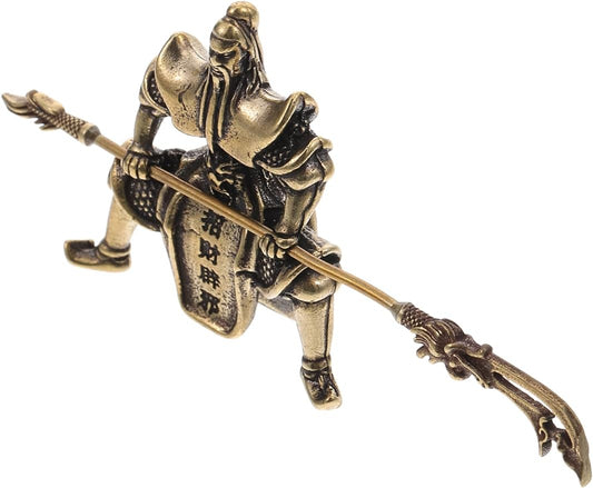 BESPORTBLE Tea Pet Guan Yu Miniature Ornaments Chinese Guan Yu Statue Chinese Feng Shui Statue Chinese Statue Boutique Decor Auspicious Guan Yu Decor Lovers Tea Table Copper Coffee Table