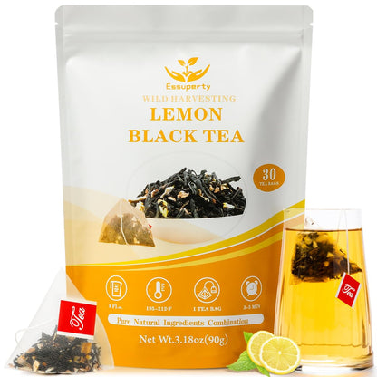 Essuperty- Rose Pu 'er Tea, Rose Puerh Tea Bags, Eco-Conscious Tea Bags, Caffeinated, All Natural Ingredients
