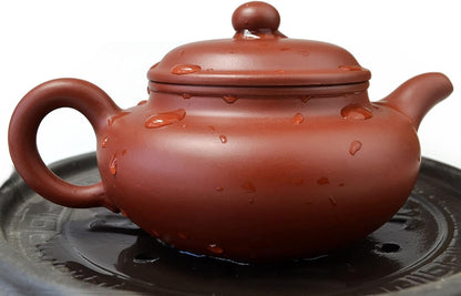 Teapot Chinese Yixing Clay Tea Pot with 2 Cups,Set Fanggu 8.6oz Fine Handmade Loose Leaf Tea Kungfu Maker Set Fanggu 8.6oz