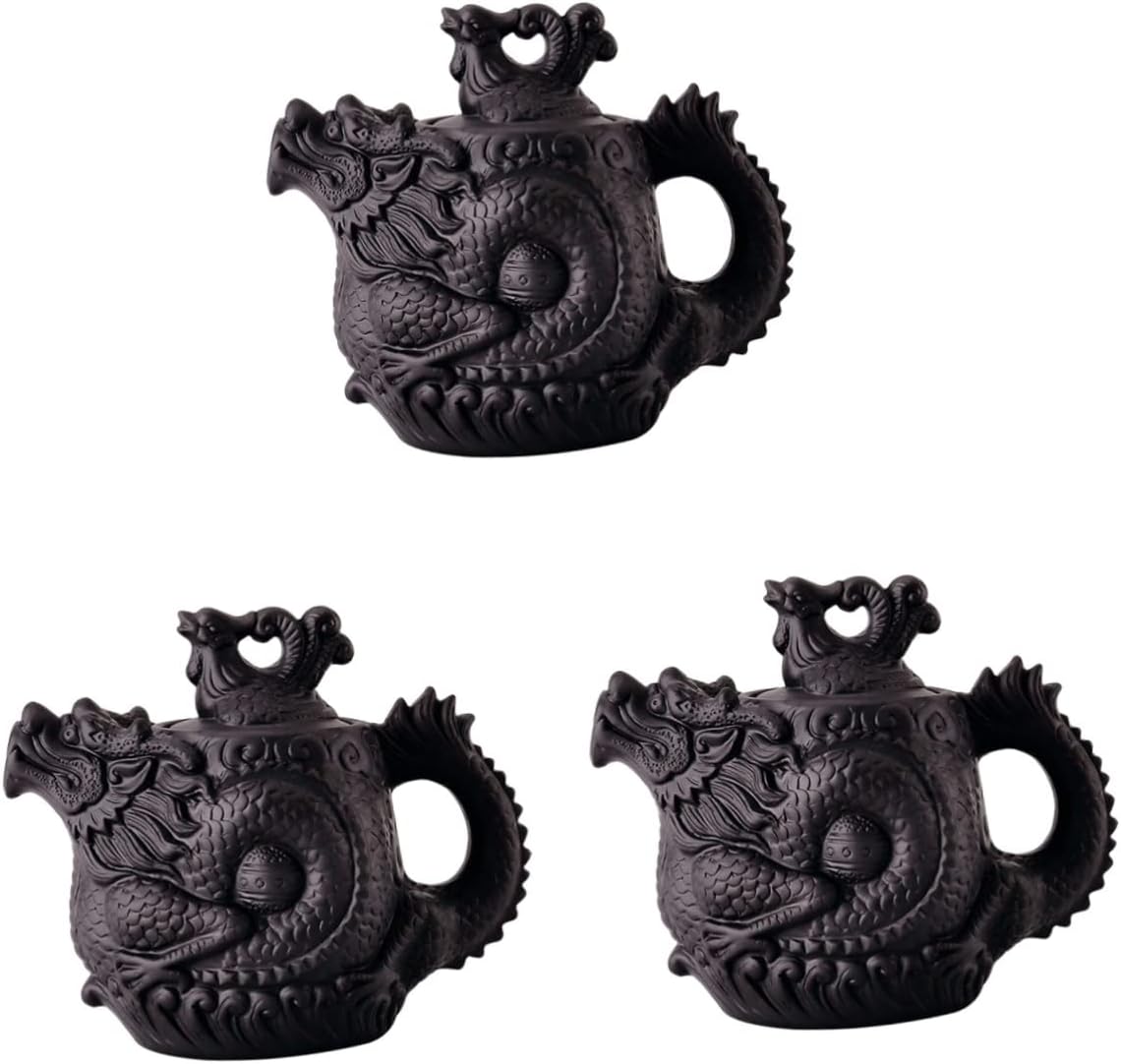 Cabilock Dragon Phoenix Purple Clay Teapot Ceramic Brass Teapot Zisha Teapot Frog Teapot Embossed Tea Pots Porcelain Kettle Purple Clay Tea Pot Cast Iron Tea Kettle Japan Office Household