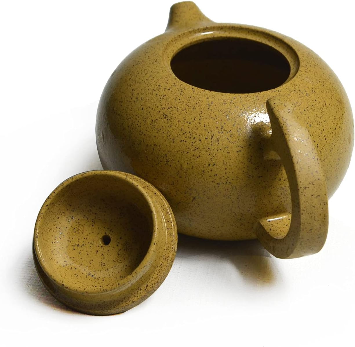 Yixing Teapot 8oz Chinese Zisha Tea Xishi Pots Natural Zini Yellow Mud (Black + yellow)