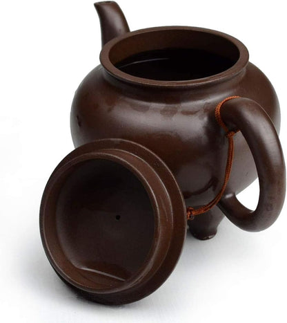 Yxhupot Teapot Chinese Gongfu Tea 20oz/600ml Zisha Clay Classical Tripod Pot Zini for Loose Tea