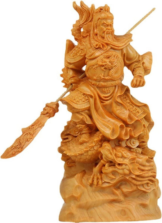 Aritjt Guan Gong Ridding Dragon Feng Shui Statue,Guan Yu Statue/Guan Di Statue/Guan Yun Chang Statue Figurines Feng Shui Home Office Decoration Tabletop Decor