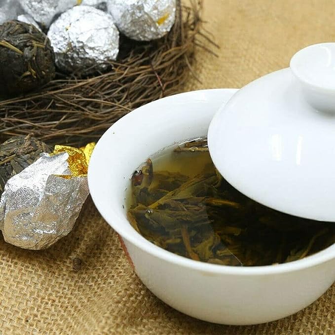 Tuocha Shen Puer Hand Made Dragon Pearl Yiwu Old Tree Materials Raw Puerh (500g)