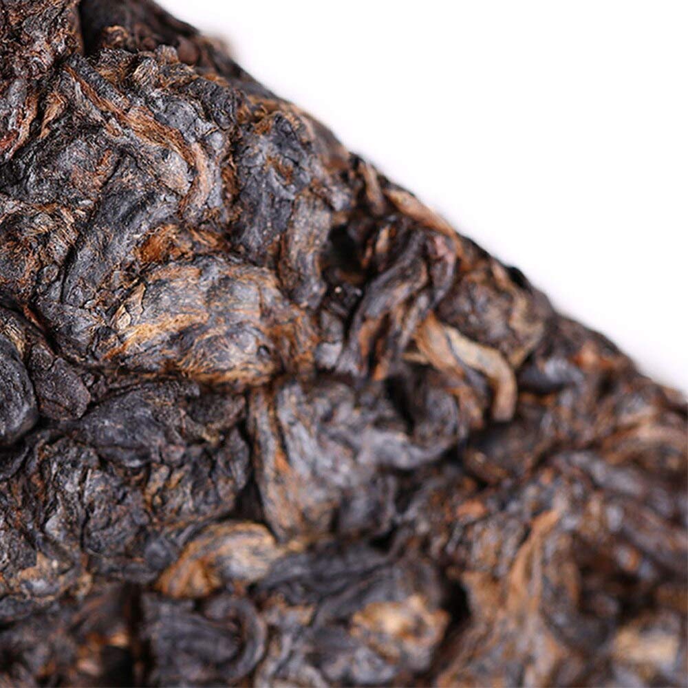 FullChea - 2018 Haiwan Chatou Shu Puerh Tea Brick - Pu Erh Tea Loose Leaf - Ripe Pu-erh Aged Black Tea - Healthy Tea - 17.6oz/ 500g