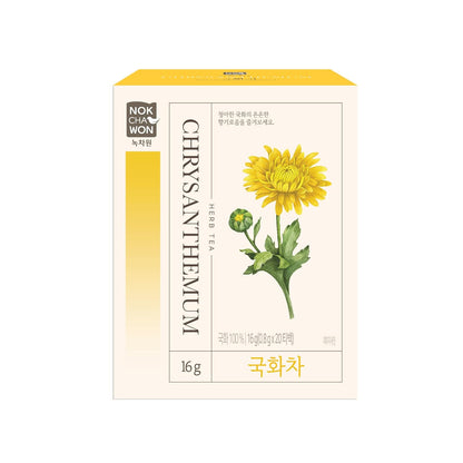 [Nokchawon] Chrysanthemum Tea, Caffeine Free, Premium Pure Herbal Tea, Zero Calories Korean Tea, 20 Count Tea Bags, 0.56oz(16g)