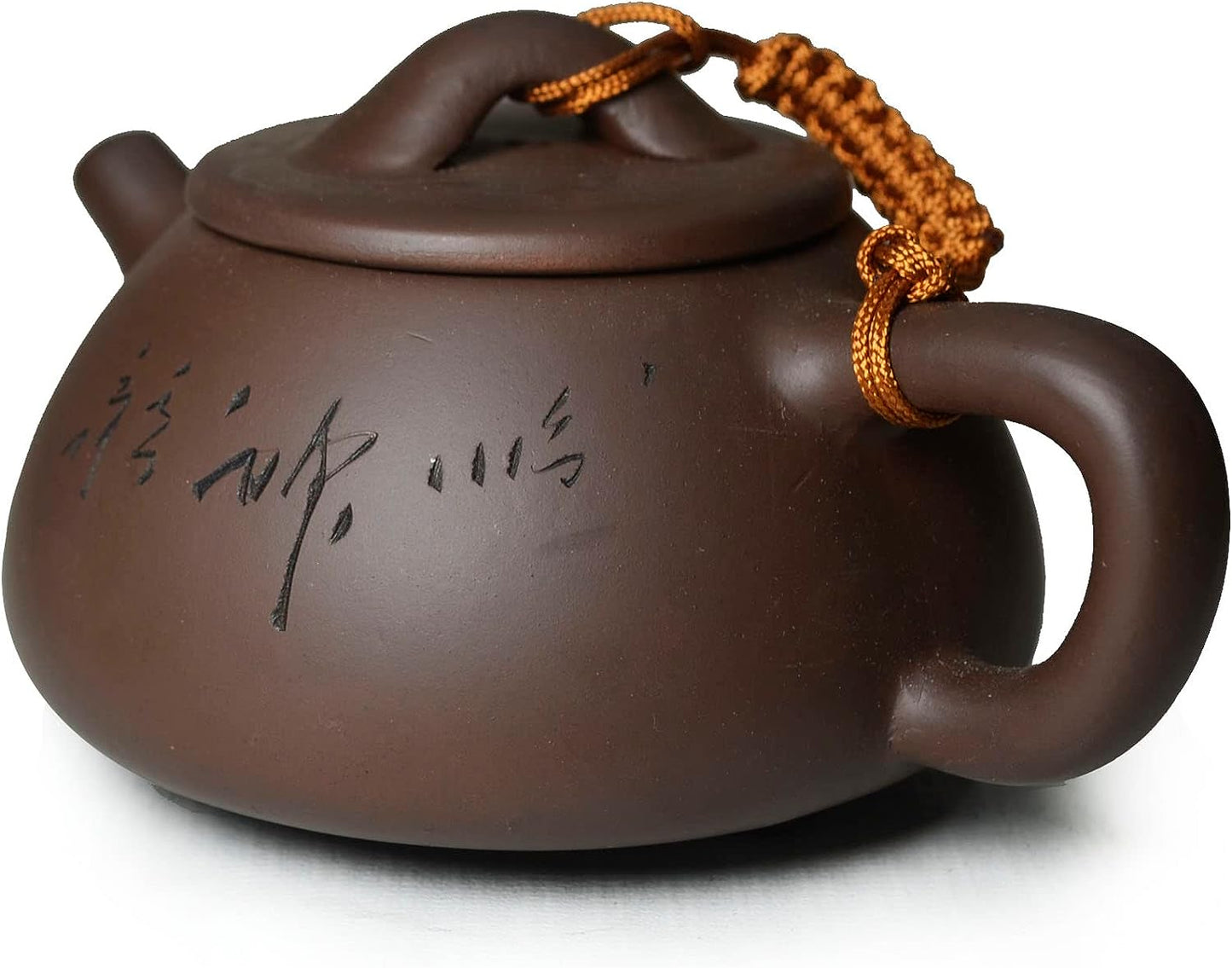 Teapot 210ml Chinese Gongfu ShiPiao Stone Style Zisha Zini Pots for Loose Tea Engraved Picture Text