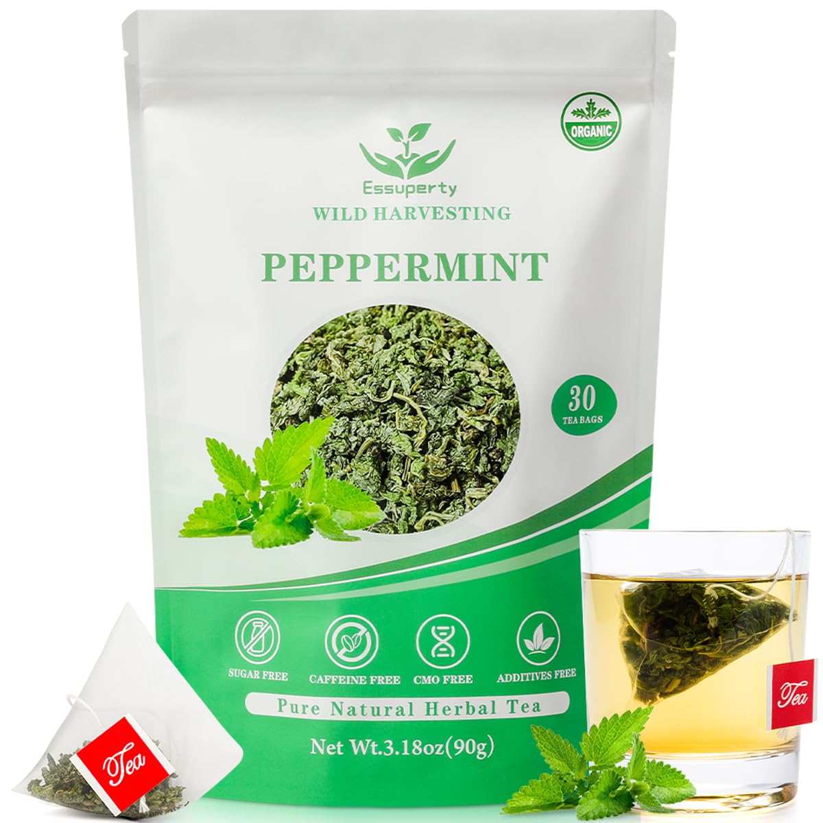 Essuperty- Rose Pu 'er Tea, Rose Puerh Tea Bags, Eco-Conscious Tea Bags, Caffeinated, All Natural Ingredients